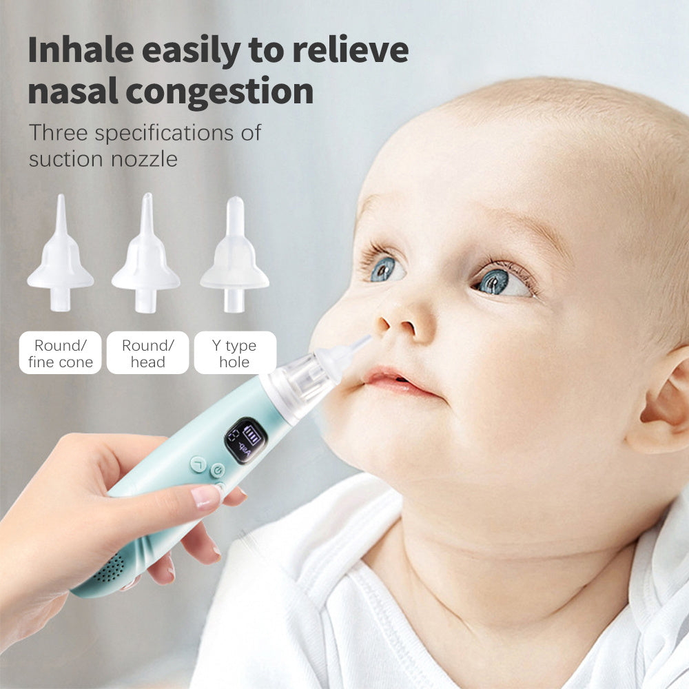 Baby Nasal Aspirator Toddler Electric Nose Aspirator Automatic Nose Cleaner Adjustable Suction Music And Light Soothing Functio