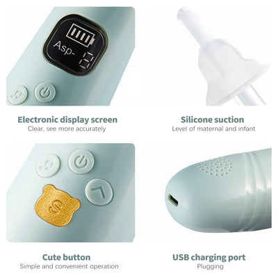 Baby Nasal Aspirator Toddler Electric Nose Aspirator Automatic Nose Cleaner Adjustable Suction Music And Light Soothing Functio